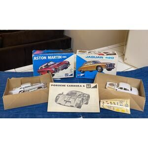 Vtg MPC 1/32 Scale Model Parts Lot Aston Martin DB5 Jaguar 420 Porsche Carrera 6